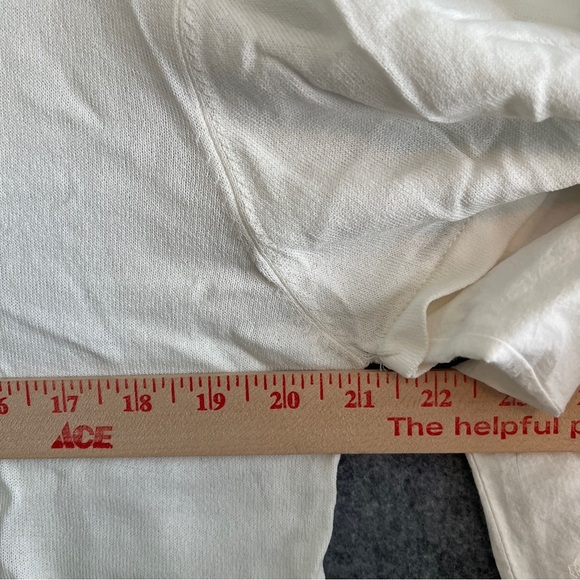 PATRIZIA LUCA MILANO long embroidered sleeve sheer waist - cream top size XL - Picture 12 of 14